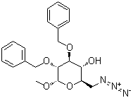 Methyl 6-azido-6-deoxy-2,3-bis-O-(phenylmethyl)-alpha-D-glucopyranoside molecular structure (CAS 54522-58-6)