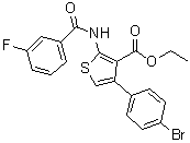 CAS 登录号：546106-16-5, 4-(4-溴苯基)-2-[(3-氟苯甲酰)氨基]-3-噻吩羧酸乙酯