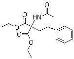 structure of CAS# 5463-92-3, 2-(Acetylamino)-2-(2-phenylethyl)propanedioic acid diethyl ester