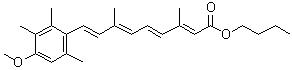 structure of CAS# 54757-45-8, 9-(4-Methoxy-2,3,6-trimethylphenyl)-3,7-dimethyl-2,4,6,8-nonatetraenoic acid butyl ester