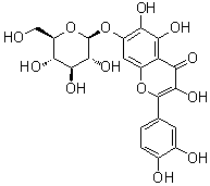 槲皮万寿菊素 7-O-beta-D-葡糖苷分子结构 (CAS 548-75-4)
