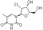 structure of CAS# 54898-34-9, 2'-Chloro-2'-deoxy-5-methyluridine