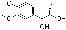 3-甲氧基-4-羟基扁桃酸分子结构 (CAS 55-10-7)
