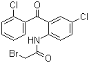 structure of CAS# 5504-92-7, 2-Bromo-N-[4-chloro-2-(2-chlorobenzoyl)phenyl]acetamide
