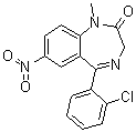 5-(2-Chlorophenyl)-1,3-dihydro-1-methyl-7-nitro-1,4-benzodiazepin-2-one molecular structure (CAS 5527-71-9)