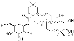 CAS # 55306-04-2, (2alpha,3beta,4beta,19beta)-2,3,19,23-Tetrahydroxy-olean-12-en-28-oic acid beta-D-glucopyranosyl ester, Sericoside