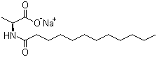 Sodium N-dodecanoyl-L-alaninate molecular structure (CAS 55535-58-5)