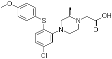 CAS # 556113-62-3, (2R)-4-[5-Chloro-2-[(4-methoxyphenyl)thio]phenyl]-2-methyl-1-piperazineacetic acid