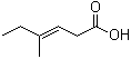 structure of CAS# 55665-79-7, 4-Methyl-3-hexenoic acid