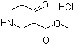 structure of CAS# 56026-52-9, Methyl 4-oxo-3-piperidinecarboxylate hydrochloride