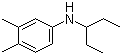 structure of CAS# 56038-89-2, N-(1-乙基丙基)-3,4-二甲基苯胺
