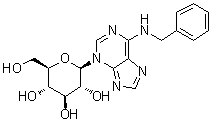 6-(Benzylamino)-3-beta-D-glucopyranosylpurine molecular structure (CAS 56159-41-2)