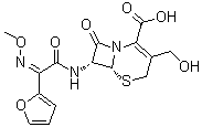 (6R,7R)-7-[[(2Z)-2-(2-Furanyl)-2-(methoxyimino)acetyl]amino]-3-(hydroxymethyl)-8-oxo-5-thia-1-azabicyclo[4.2.0]oct-2-ene-2-carboxylic acid molecular structure (CAS 56271-94-4)