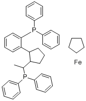 structure of CAS# 565184-32-9, (R)-(+)-1-[(R)-2-(2'-Diphenylphosphinophenyl)ferrocenyl]ethyldiphenylphosphine