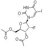structure of CAS# 565226-18-8, 3',5'-Di-O-acetyl-2'-deoxy-2'-fluoro-5-iodouridine