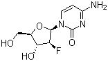 structure of CAS# 56632-83-8, 4-Amino-1-(2-deoxy-2-fluoro-beta-D-arabinofuranosyl)-2(1H)-pyrimidinone