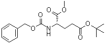 structure of CAS# 56877-41-9, N-[(Phenylmethoxy)carbonyl]-L-glutamic acid 5-(1,1-dimethylethyl) 1-methyl ester