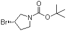 structure of CAS# 569660-89-5, (3S)-3-Bromo-1-pyrrolidinecarboxylic acid tert-butyl ester