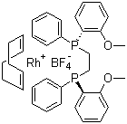 (R,R)-(-)-1,2-Bis[(2-methoxyphenyl)phenylphosphino]ethane(1,5-cyclooctadiene)rhodium(I) terafluoroborate molecular structure (CAS 56977-92-5)