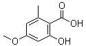 2-Hydroxy-4-methoxy-6-methylbenzoic acid molecular structure (CAS 570-10-5)