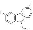 structure of CAS# 57103-07-8, 3,6-Diiodo-9-ethylcarbazole