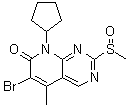 structure of CAS# 571188-81-3, 6-Bromo-8-cyclopentyl-2-methylsulfinyl-5-methyl-8H-pyrido[2,3-d]pyrimidin-7-one