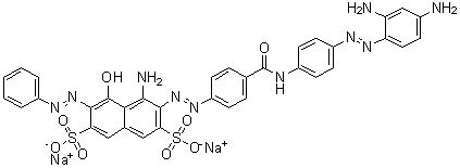 CAS # 57131-19-8, C.I. Direct Black 166, 4-Amino-3-[[4-[[[4-[(2,4-diaminophenyl)azo]phenyl]amino]carbonyl]phenyl]azo]-5-hydroxy-6-(phenylazo)-2,7-naphthalenedisulfonic acid disodium salt