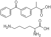 CAS # 57469-78-0, Ketoprofen lysinate, Lysyl-ketoprofen, Ketoprofen lysine salt, 2-(3-Benzoylphenyl)propanoic acid lysine salt