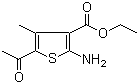 Ethyl 5-acetyl-2-amino-4-methylthiophene-3-carboxylate molecular structure (CAS 57773-41-8)