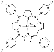 (SP-4-1)-[5,10,15,20-四(4-氯苯基)-21H,23H-卟啉-N21,N22,N23,N24]镍分子结构 (CAS 57774-14-8)