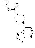 structure of CAS# 577768-59-3, 1,1-Dimethylethyl 4-(1H-pyrrolo[2,3-b]pyridin-4-yl)-1-piperazinecarboxylate