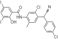 structure of CAS# 57808-65-8, Closantel