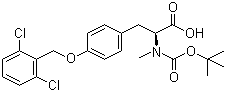 structure of CAS# 57817-43-3, O-[(2,6-Dichlorophenyl)methyl]-N-[(1,1-dimethylethoxy)carbonyl]-N-methyl-L-tyrosine