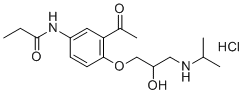CAS # 57898-79-0, N-[3-acetyl-4-[2-hydroxy-3-(propan-2-ylamino)propoxy]phenyl]propanamide hydrochloride