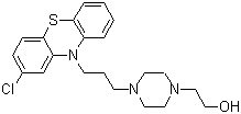 structure of CAS# 58-39-9, 1-(2-Hydroxyethyl)-4-[3-(2-chloro-10-phenothiazinyl)propyl]piperazine