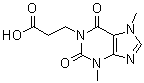 CAS # 5815-65-6, 2,3,6,7-Tetrahydro-3,7-dimethyl-2,6-dioxo-1H-purine-1-propanoic acid, 1-Theobrominepropionic acid, NSC 521021