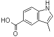 3-Methyl-1H-indole-5-carboxylic acid molecular structure (CAS 588688-44-2)