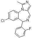 CAS 登录号：59469-74-8, 8-氯-6-(2-氟苯基)-1-甲基-6H-咪唑并[1,5-a][1,4]苯并二氮杂卓
