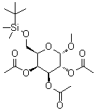 Methyl 6-O-[(1,1-dimethylethyl)dimethylsilyl]-alpha-D-galactopyranoside triacetate molecular structure (CAS 594841-23-3)