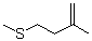 CAS # 5952-75-0, 1-Methylmercapto-3-methylbut-3-ene, delta3-Isopentenyl methyl sulfide