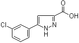 structure of CAS# 595610-50-7, 5-(3-Chlorophenyl)-1H-pyrazole-3-carboxylic acid