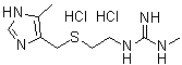 N-Methyl-N'-[2-[[(5-methyl-1H-imidazol-4-yl)methyl]thio]ethyl]guanidine dihydrochloride molecular structure (CAS 59660-24-1)