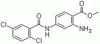 structure of CAS# 59673-82-4, Methyl 2-amino-4-(((2,5-dichlorophenyl)amino)carbonyl)benzoate