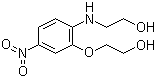structure of CAS# 59820-43-8, N,O-Di(2-hydroxyethyl)-2-amino-5-nitrophenol