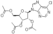 structure of CAS# 5987-73-5, 2',3',5'-Tri-O-acetyl-6-chloronebularine