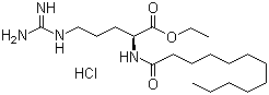 月桂酰精氨酸乙酯盐酸盐分子结构 (CAS 60372-77-2)