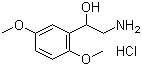 structure of CAS# 60407-53-6, alpha-(Aminomethyl)-2,5-dimethoxybenzyl alcohol hydrochloride