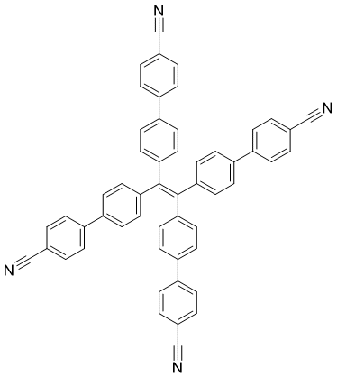 structure of CAS# 608129-43-7, 4',4''',4''''',4'''''''-(Ethene-1,1,2,2-tetrayl)tetrakis(([1,1'-biphenyl]-4-carbonitrile))