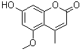 CAS 登录号：6093-81-8, 7-羟基-5-甲氧基-4-甲基-2H-1-苯并吡喃-2-酮