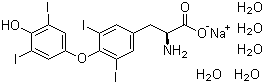 structure of CAS# 6106-07-6, Sodium levothyroxine pentahydrate